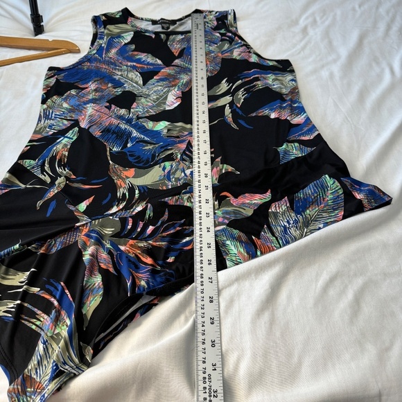 KAREN KANE Women's Tropical Floral Print Sleeveless Asymmetrical Blouse‎ X-Large - Picture 11 of 13
